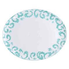 Auspicious Clouds Ruyi Oval  Platter 37cm