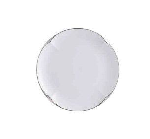 Ruyi Round Plate 18.5cm Platinum Rim 