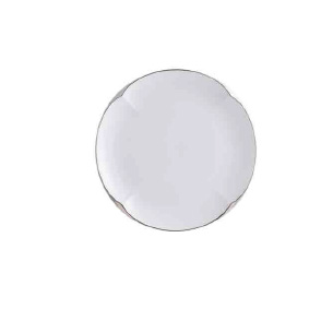 Ruyi Round Plate 16cm Platinum Rim