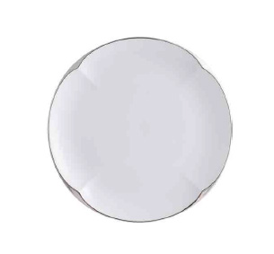 Ruyi Round Plate 24cm Platinum Rim 