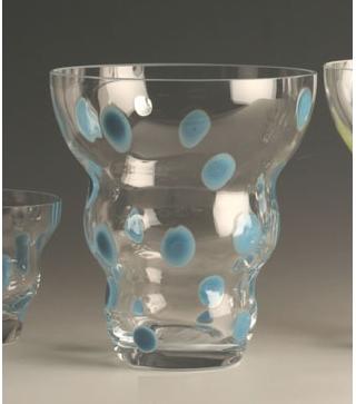 Confetti Vase,clear,light blue dots