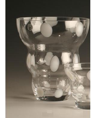 Confetti Vase,clear，white dots