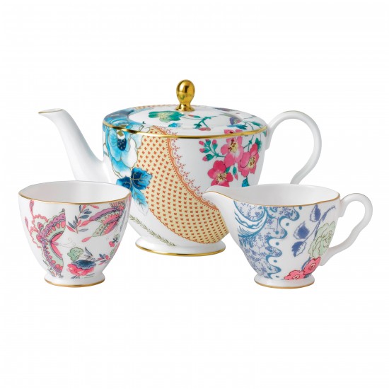 3 Piece Set: Teapot, Sugar and Cream